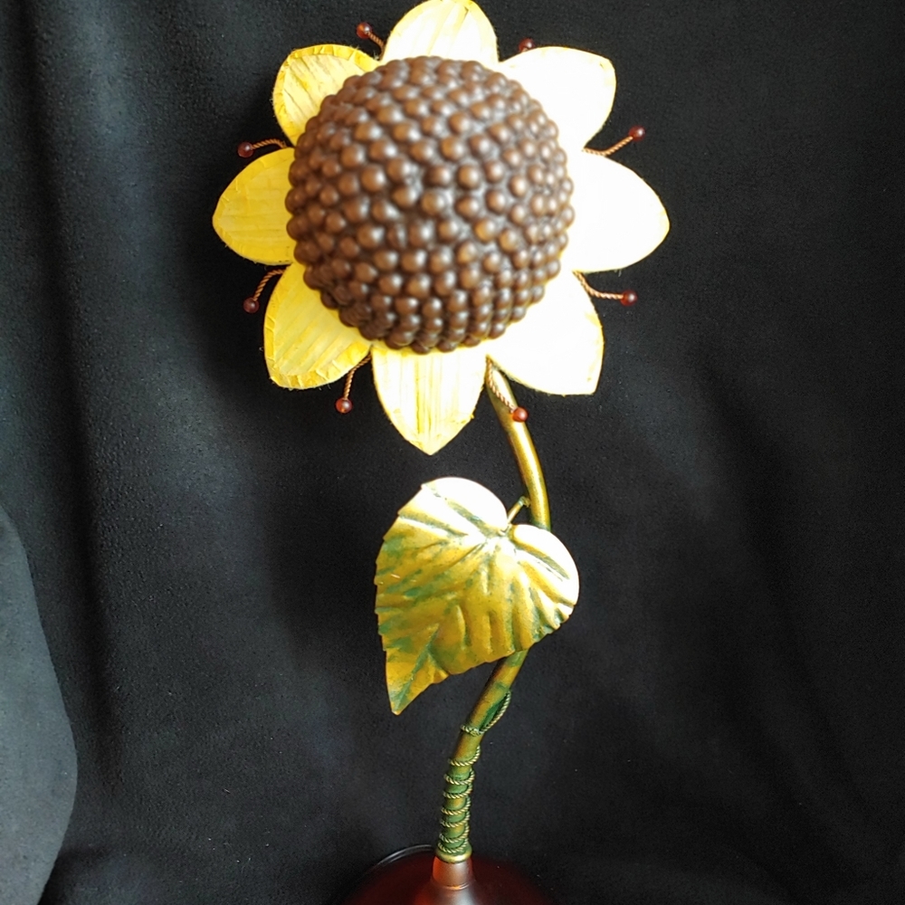 Sunflower Lamp Light Artisian Floral Desk Bedroom